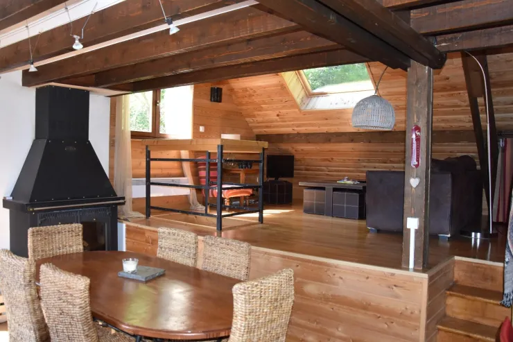 The living room on the half floor