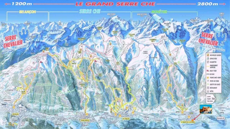 Domaine Skiable Serre Chevalier : 59 remontées mécaniques, 81 pistes et 80 % à plus de 2000 m