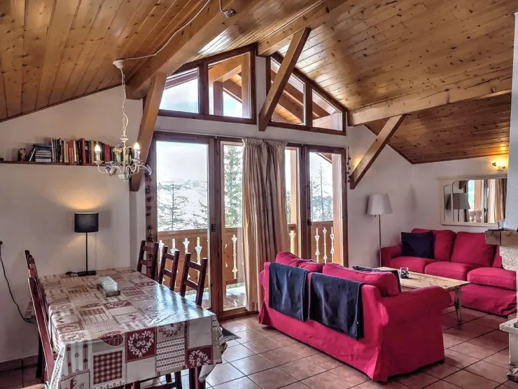 Living area with a lovely view both in winter and summer