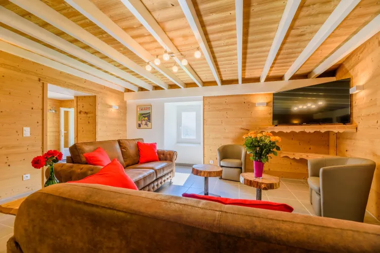 Le salon confortable, télé grand écran.