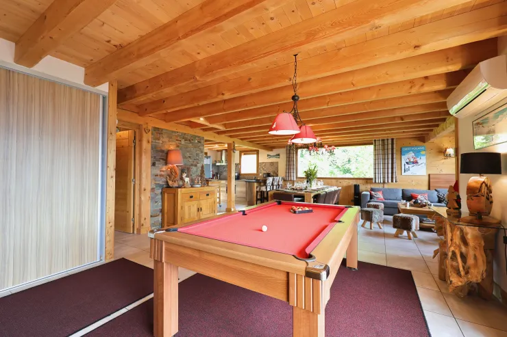 Living room, dining room, lounge, kitchen and billiard table