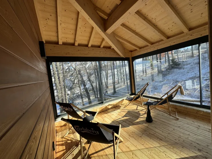 Coin détente Sauna vue extérieure 