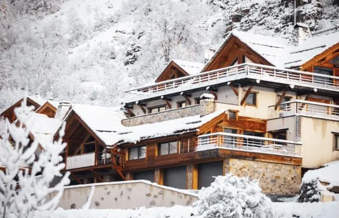 Snowy chalet