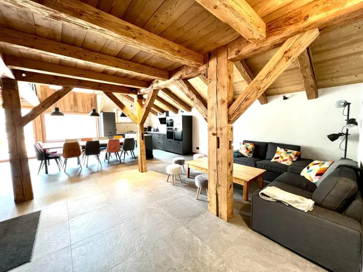 Espace de vie spacieux, salon et cuisine
