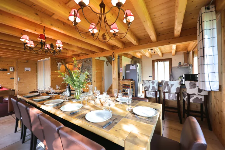 Living room, lounge, dining table, kitchen and billiard table