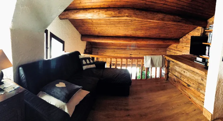 Mezzanine, TV corner sofa and desk