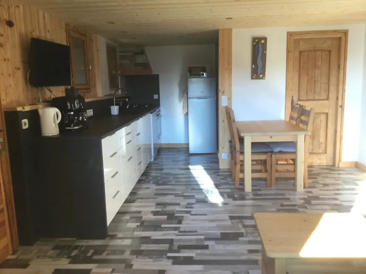 kitchen open on the living room