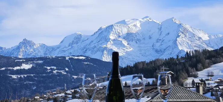 Chaine du Mont Blanc depuis salle à manger. 