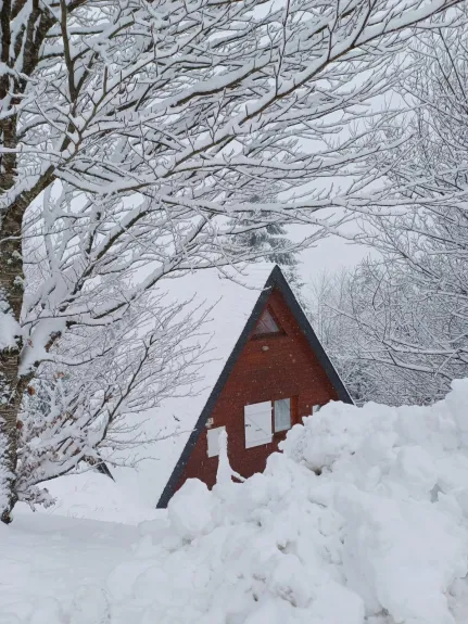 Le chalet en hiver