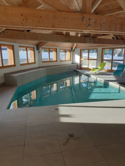 Inside pool
