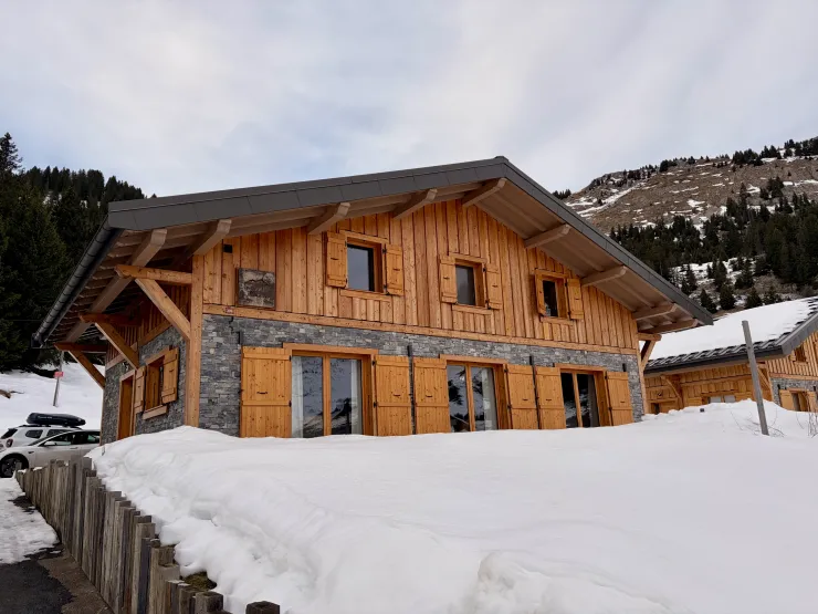 Exterior view of the cottage in winter