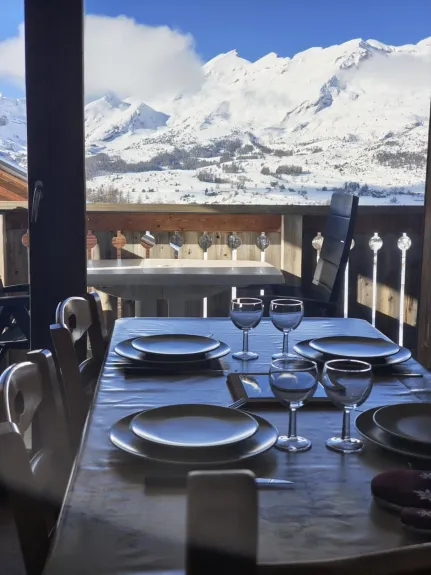 vue au moment du repas en hiver.