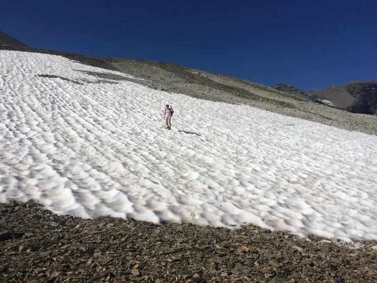 Climbing snowed peaks around the chalet
