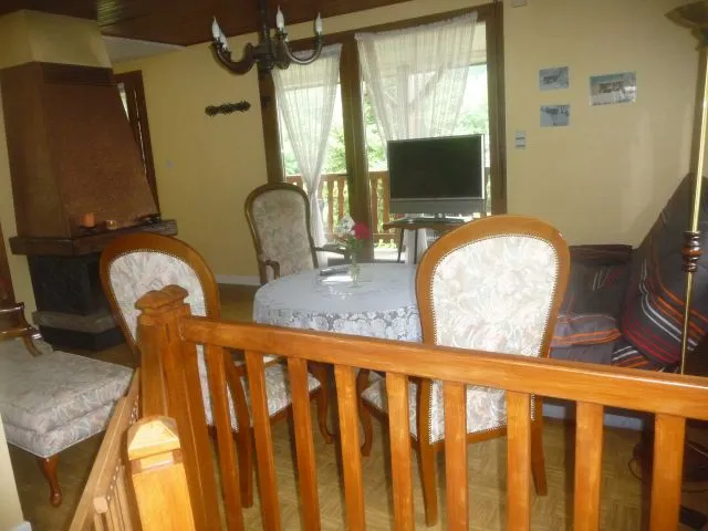 salon avec cheminée bois
