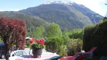 votre petit coin jardin vous apportera tous se que vous avez besoin  en été pour vous reposer ou pour prendre vos repas VUE MAGNIFIQUE SUR L AIGUILLETTE  DES Houches très belle ballade de 2 h30  a faire vue imprenable 