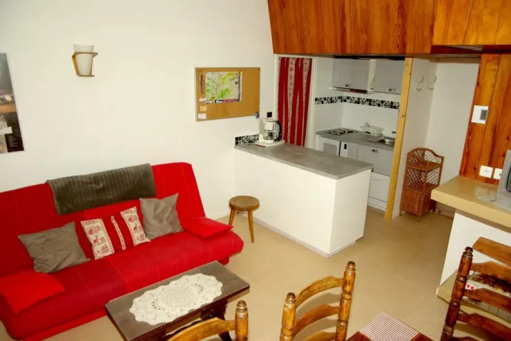 living room and cooking area