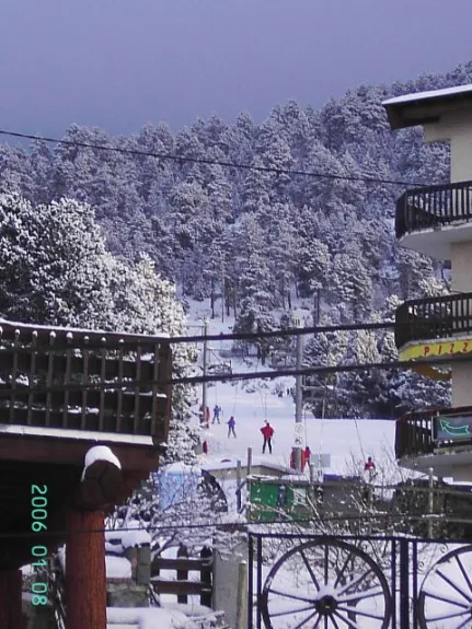 Close to ski-slopes. About 100m