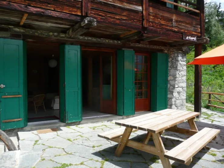 Terrasse sud   en été