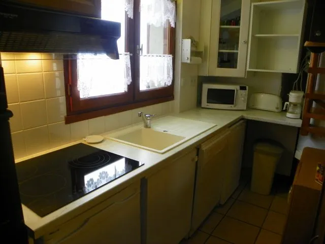 Cuisine équipée : lave vaisselle,  frigo-congélateur, micro ondes ...