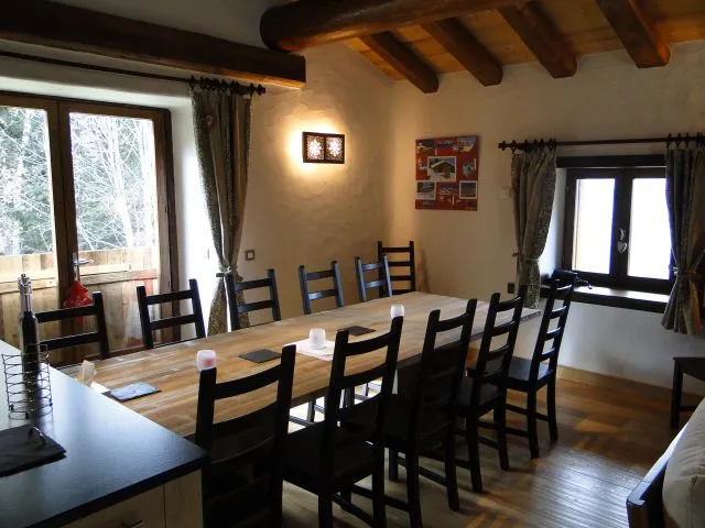 The large table in the dining room