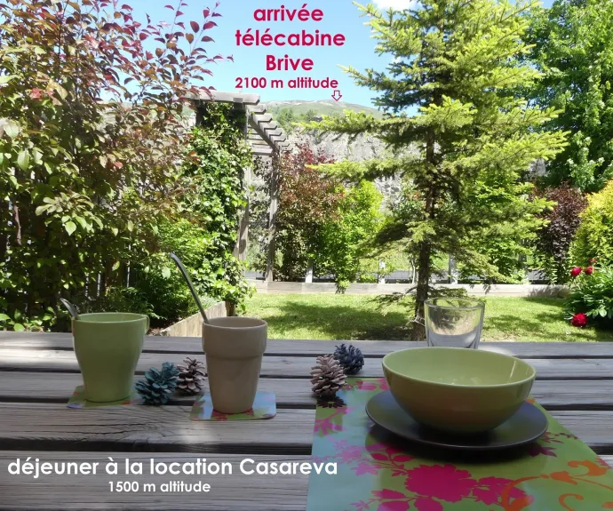extérieur privé clôturé, arboré et aménagé