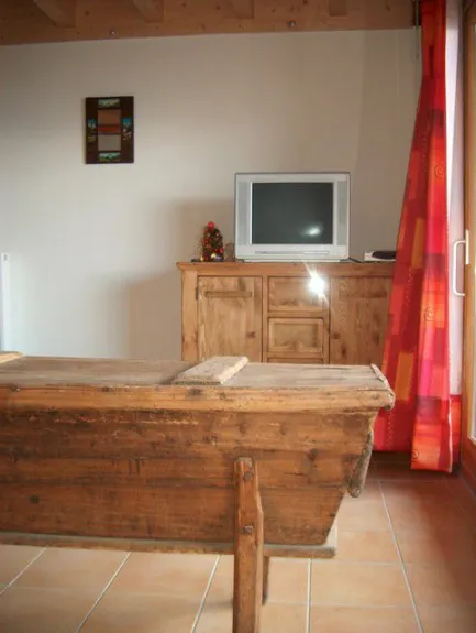 la TV Satellite, avec son lecteur de DVD, côtoie un pétrin ancien. 