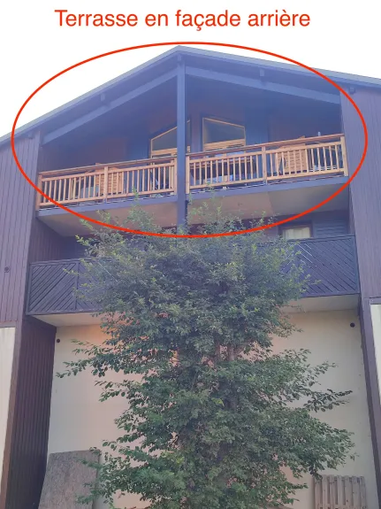 View of the terrace from the back path