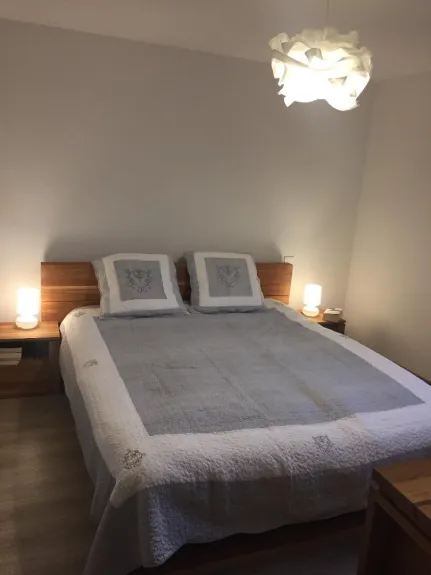 Chambre N°1 avec un grand lit double (160 x 190 cm)
