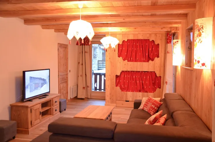 Salon , TV, lecteur DVD, lits-clos
