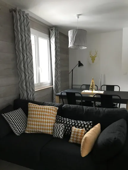 View of the living and dining room