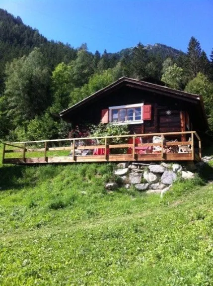 the chalet, under the Brevent, with a part of its private lawn