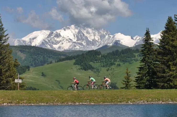 VUE MAGNIFIQUE DU LACHAT AVEC SON PLAN D'EAU ET LA CHAINE DU MONT EN TOILE DE FOND !!!