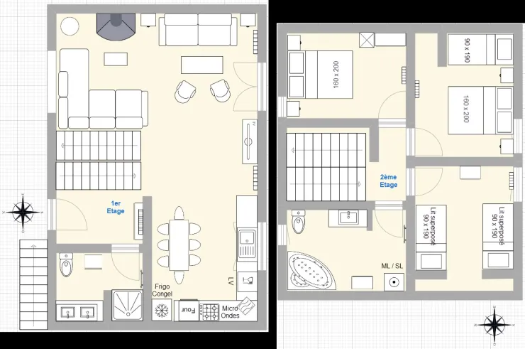 Plans 1st & 2nd Floor Chalet Mountain Lodge