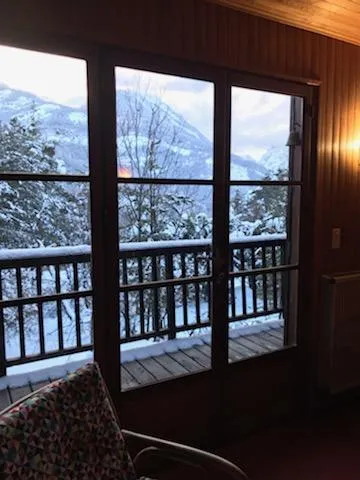 Living and balcony in winter