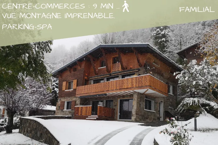 Vue d'ensemble du chalet Hygge en hiver: Cosy en rez-de-jardin, Comfort en rez-de-chaussée, Cocoon en mansarde