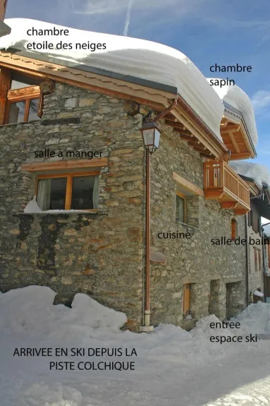 chalet on north east. side, in the authentic village of Les Boisses