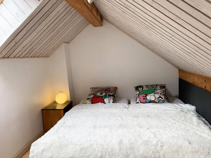 Au total : 2 chambres (1 chambre avec 1 lit double et 1 chambre avec 4 lits simples