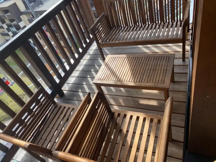 Balcon avec vue sur les pistes 