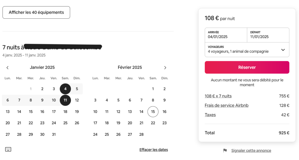 chalet-montagne.com alternative airbnb calendrier réservation